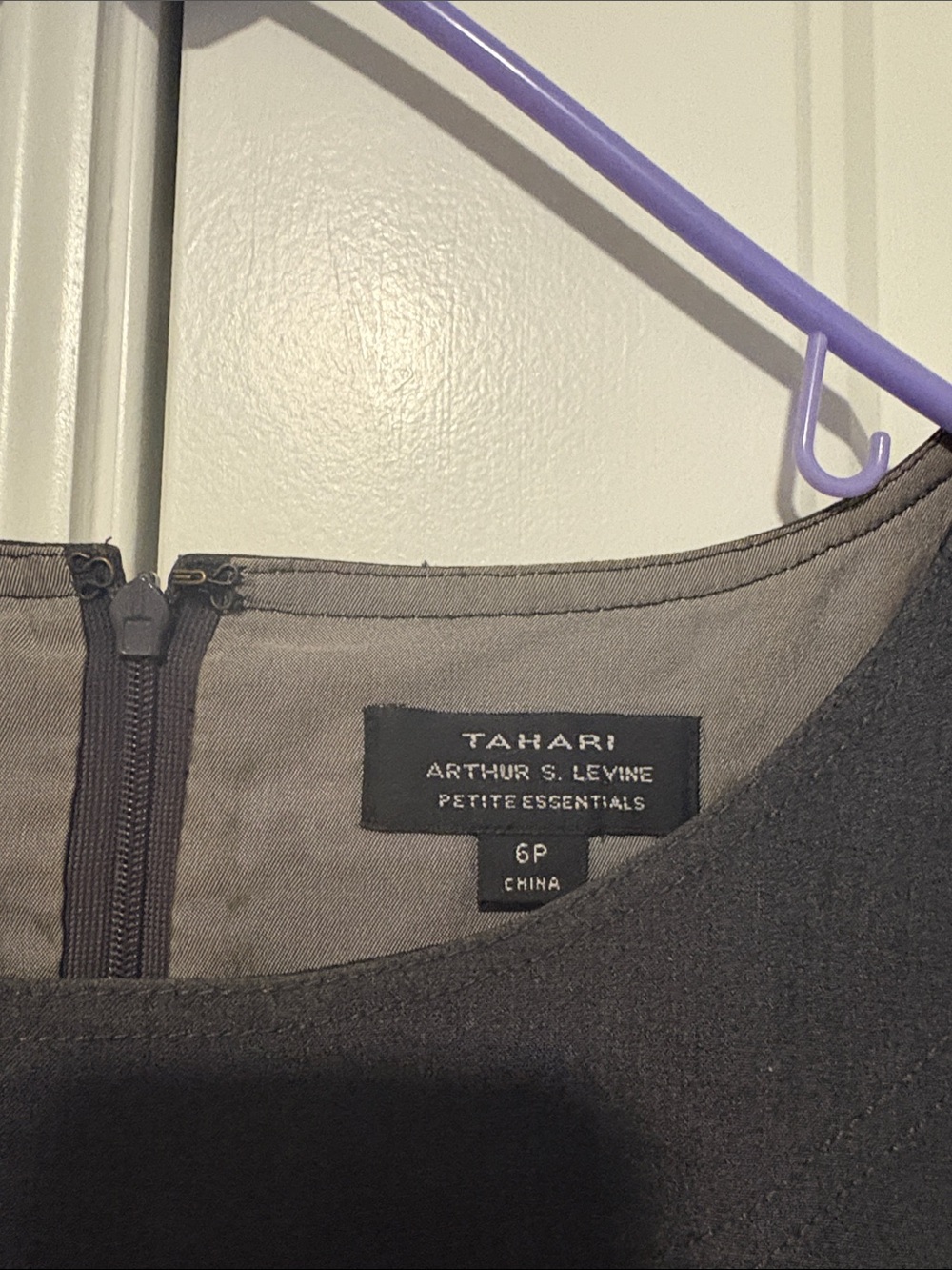 Tahari Dark Gray Short-Sleeve Midi Sheath Dress - Picture 2 of 3